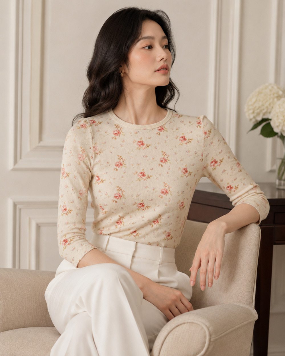 Ralph Lauren Womens Linen Top Small Petite Coquette Cottagecore Romantic Luxe